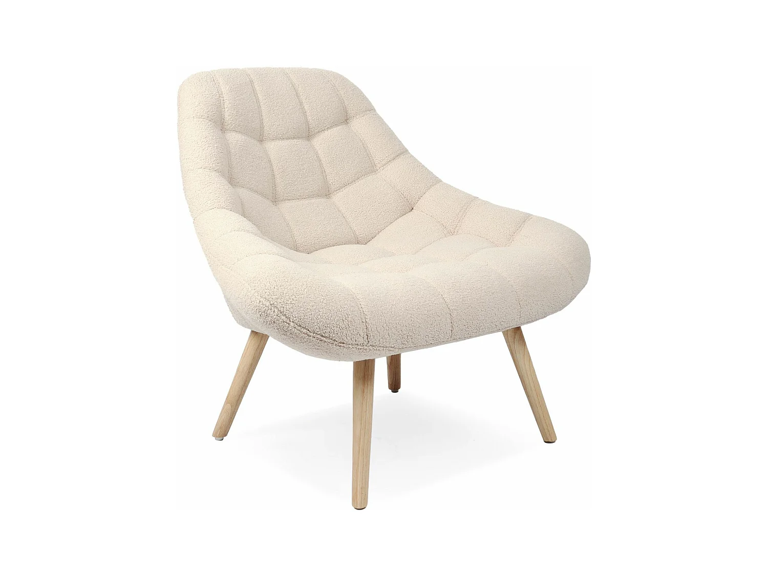 Fauteuil scandinave Danios Tissu bouclette Beige