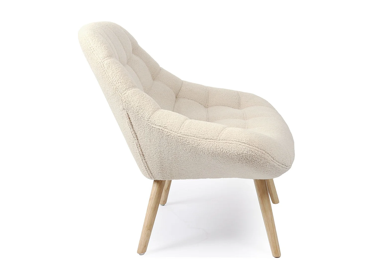 Fauteuil scandinave Danios Tissu bouclette Beige