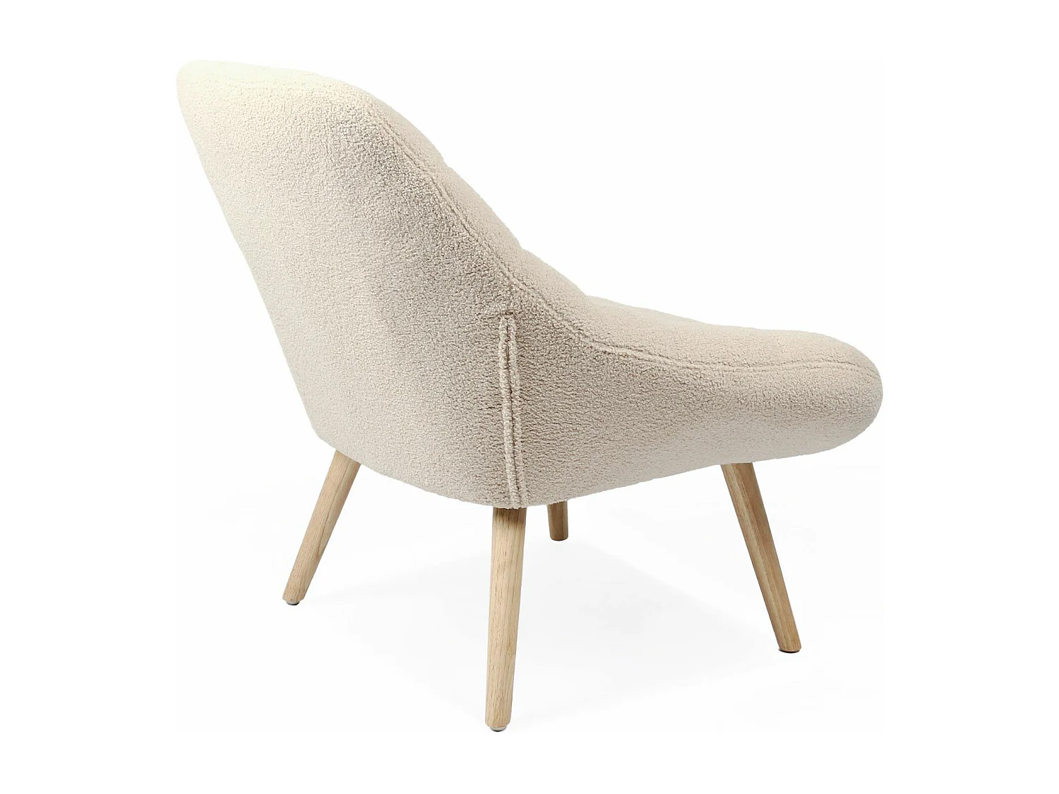 Fauteuil scandinave Danios Tissu bouclette Beige