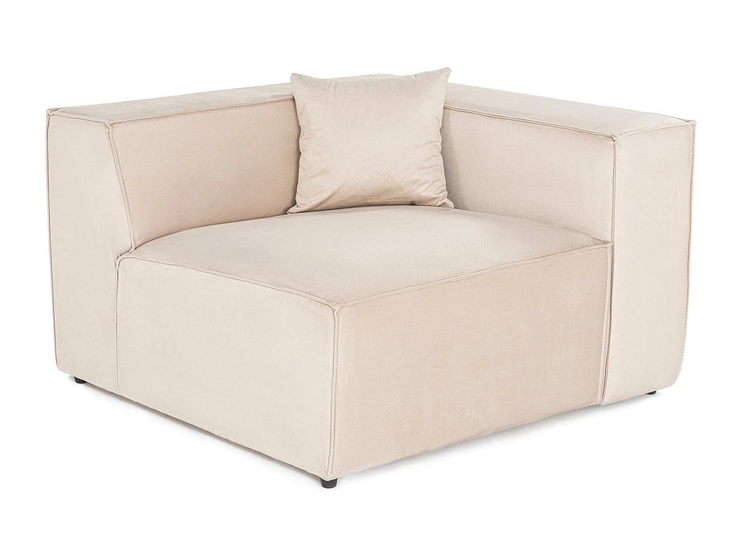 Elegante sillón de 1 plaza, lino crema, 110 x 108 x 65 cm | Estructura 100% madera de carpe, espuma DNS 32, patas de plástico | Incluye cojí