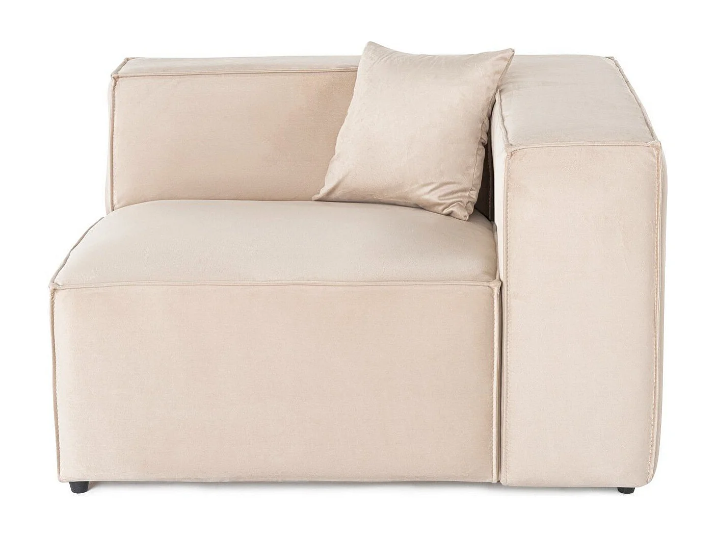 Elegante sillón de 1 plaza, lino crema, 110 x 108 x 65 cm | Estructura 100% madera de carpe, espuma DNS 32, patas de plástico | Incluye cojí