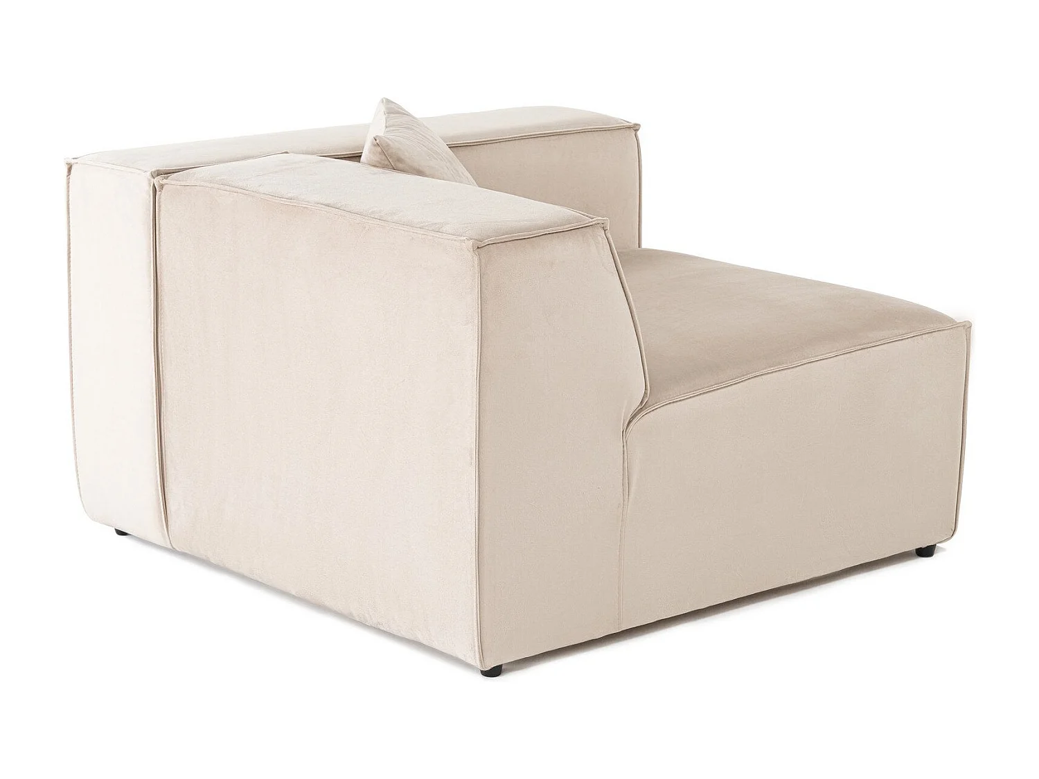 Elegante sillón de 1 plaza, lino crema, 110 x 108 x 65 cm | Estructura 100% madera de carpe, espuma DNS 32, patas de plástico | Incluye cojí