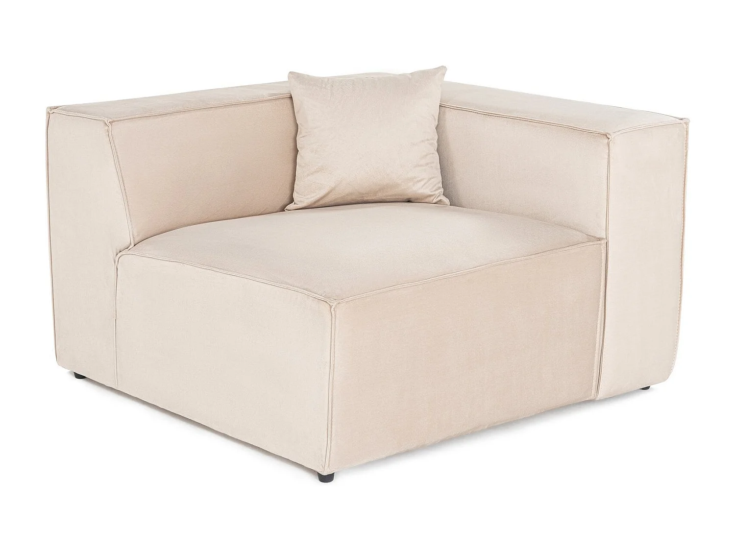 Elegante sillón de 1 plaza, lino crema, 110 x 108 x 65 cm | Estructura 100% madera de carpe, espuma DNS 32, patas de plástico | Incluye cojí