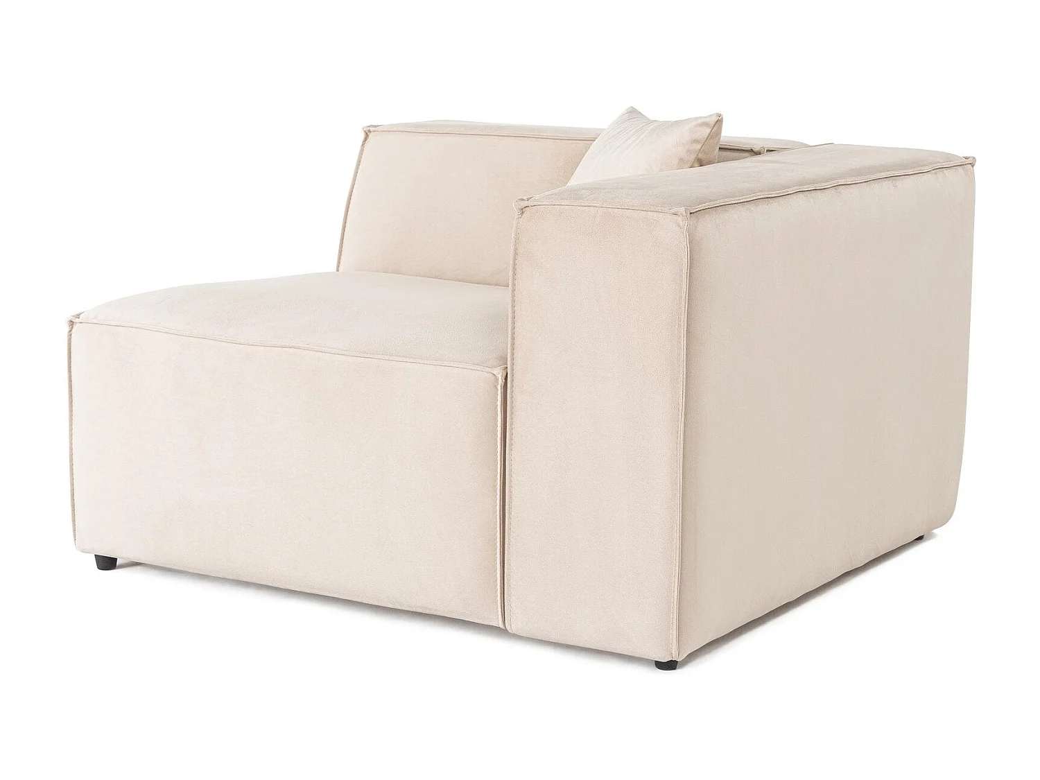 Poltrona elegante de 1 lugar, linho creme, 110 x 108 x 65 cm | Estrutura 100% madeira de carpa, espuma DNS 32, pernas de plástico | Inclui almofada, p