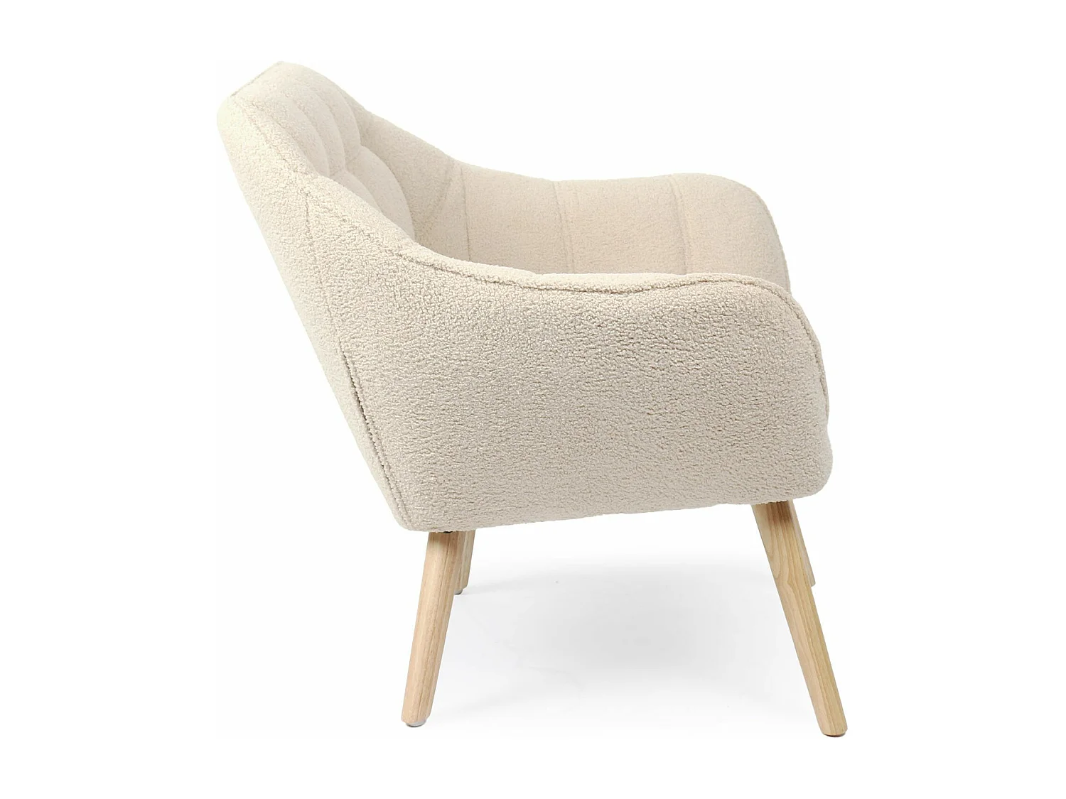 Fauteuil scandinave Zentao Tissu bouclette Beige
