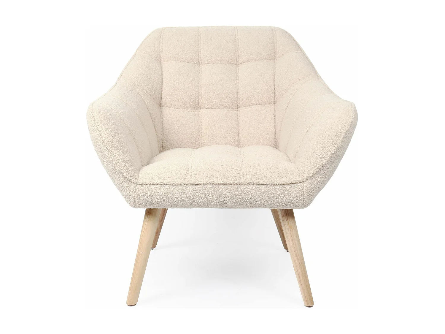 Fauteuil scandinave Zentao Tissu bouclette Beige