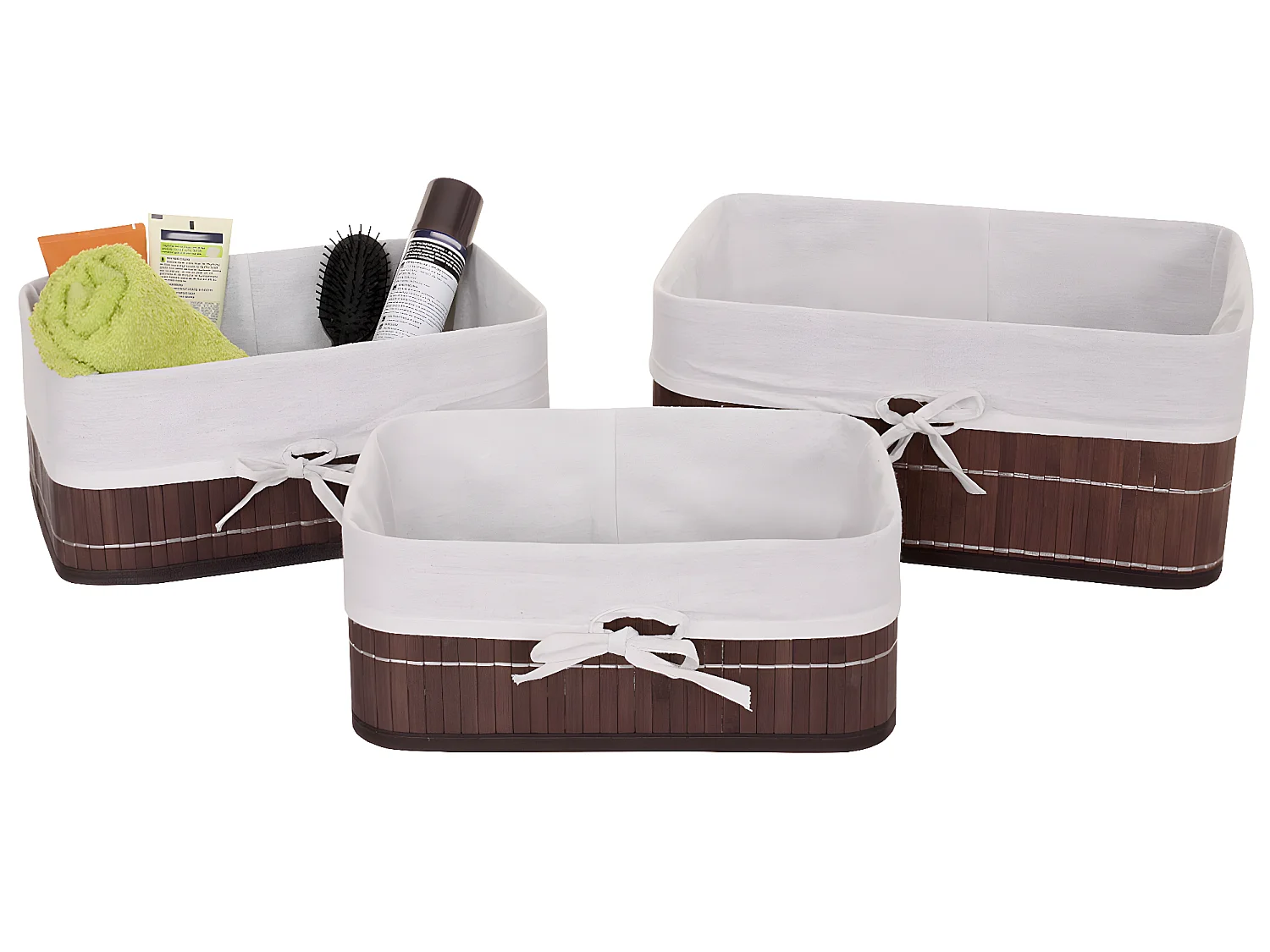 Panier de rangement MCW-C21 (lot de 3),  brun