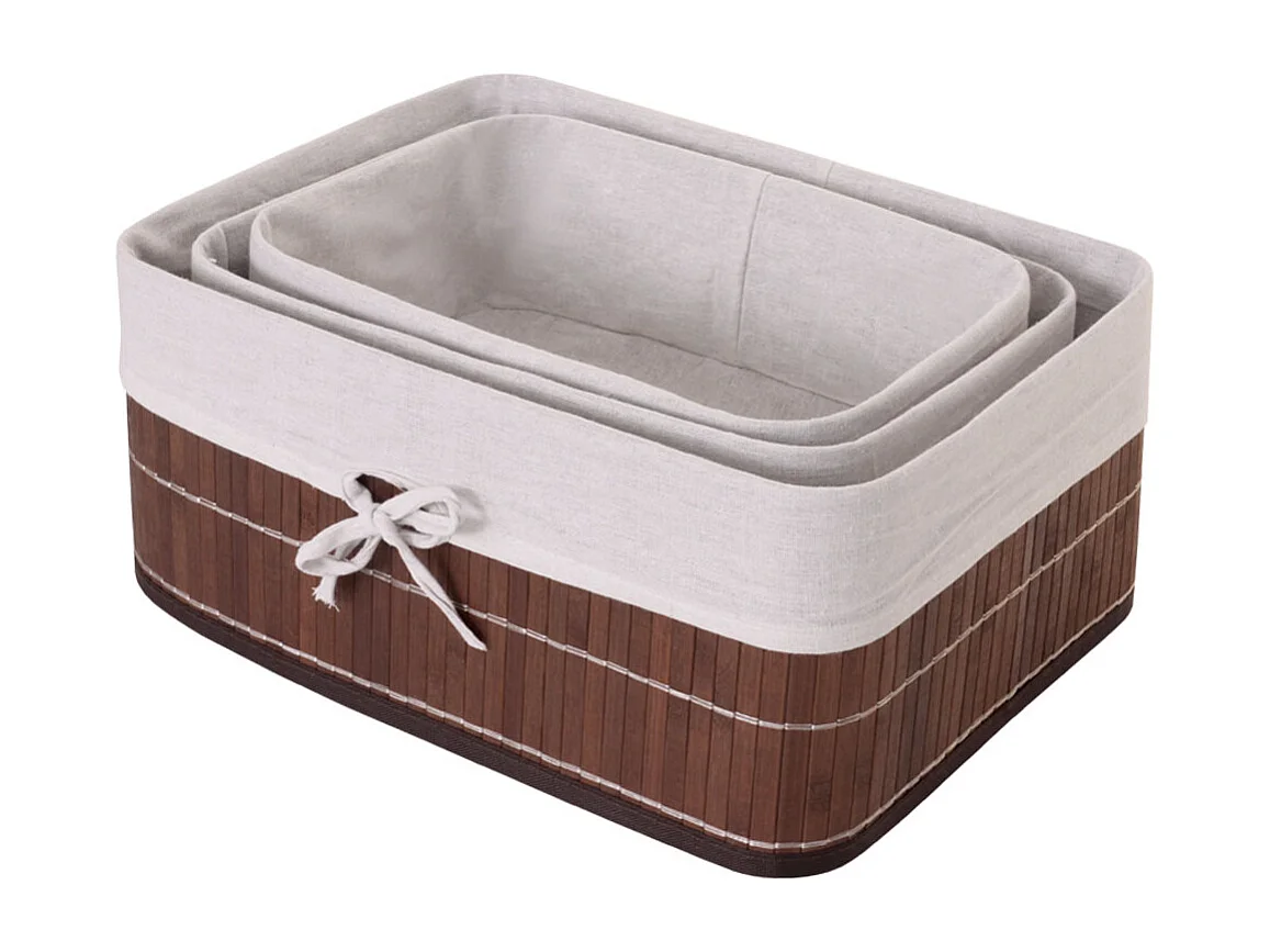Panier de rangement MCW-C21 (lot de 3),  brun