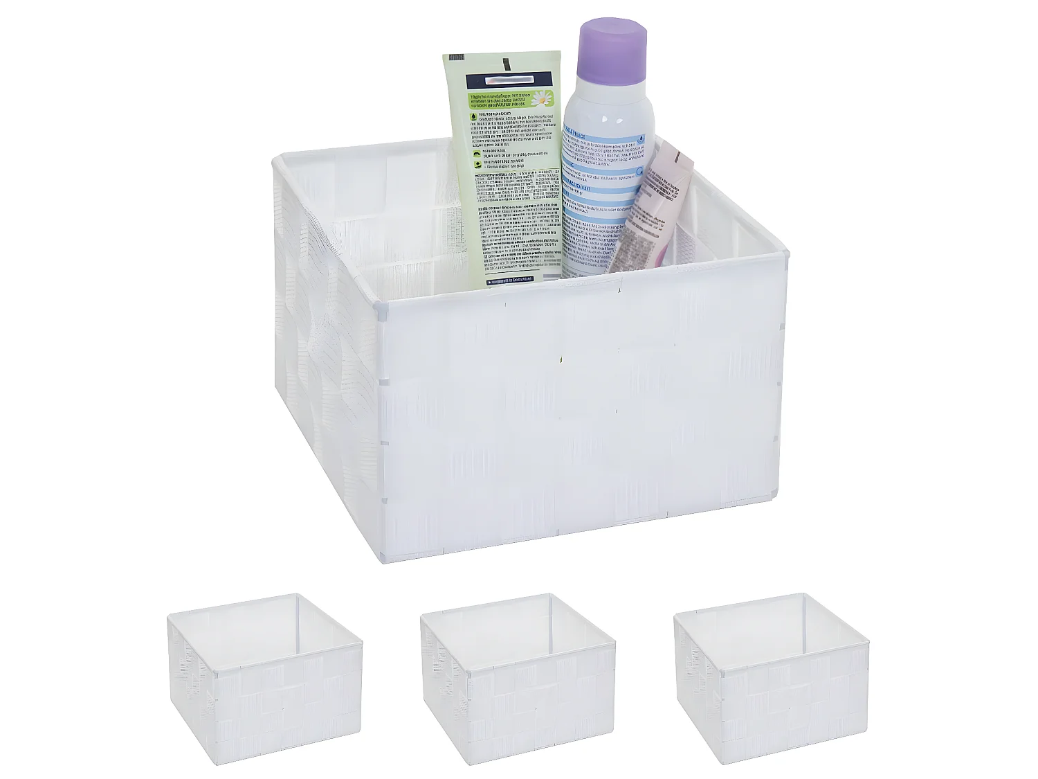 Panier de rangement MCW-C37 (lot de 4),  blanc