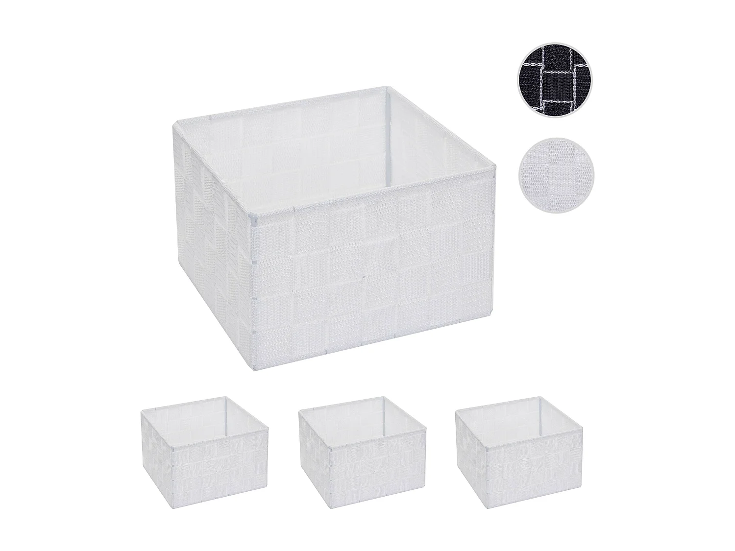 Panier de rangement MCW-C37 (lot de 4),  blanc