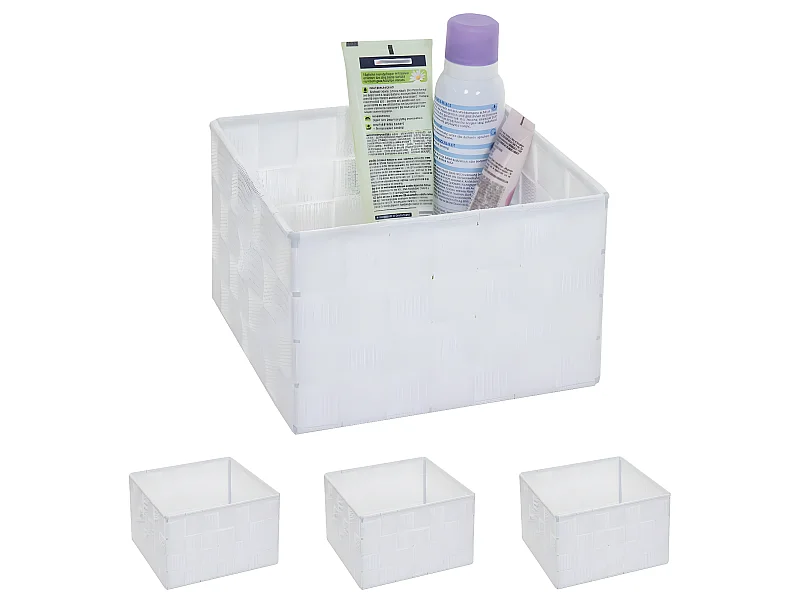 Panier de rangement MCW-C37 (lot de 4),  blanc