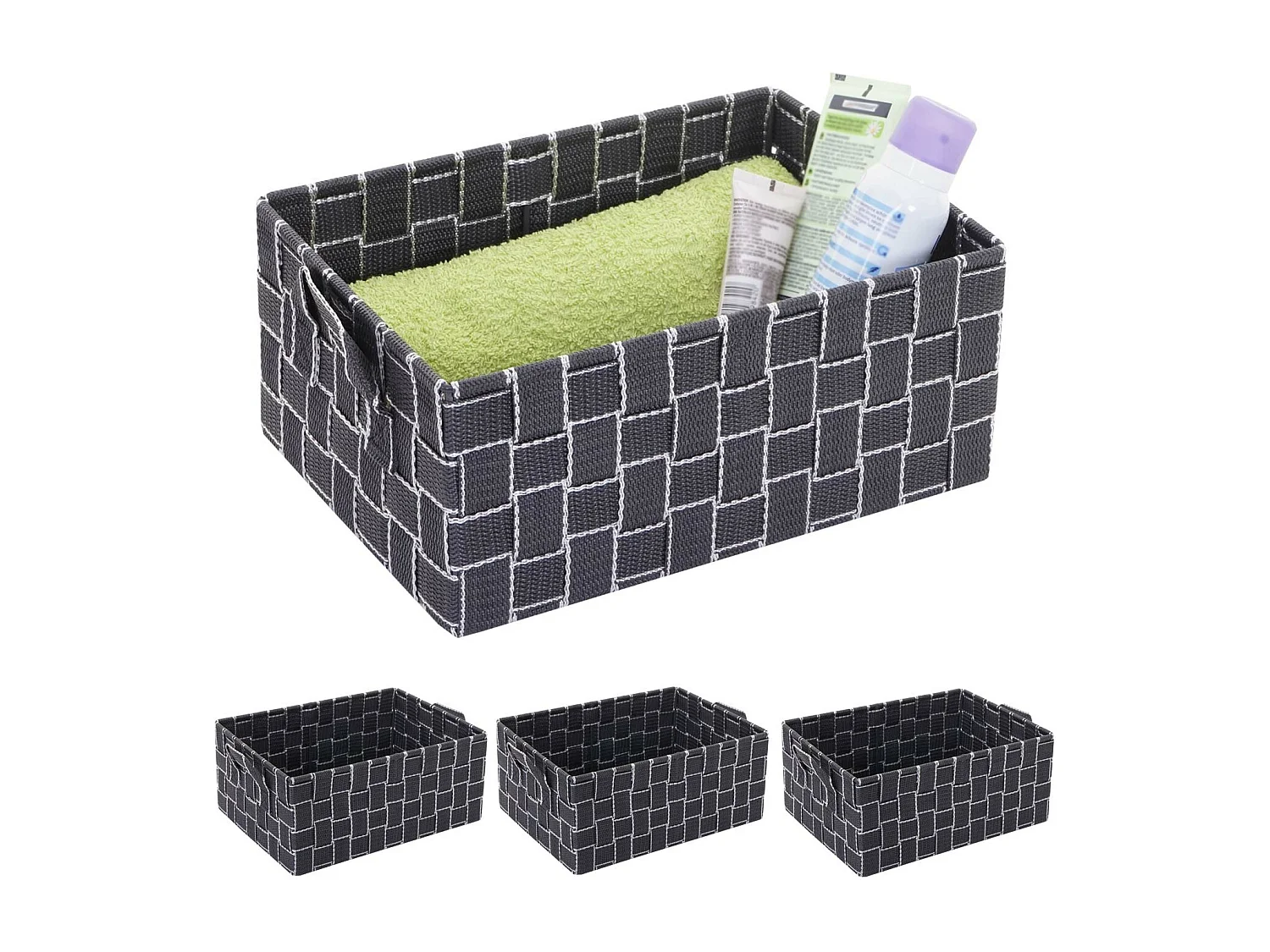 Cesta de almacenaje MCW-C37 (juego de 4),  gris oscuro