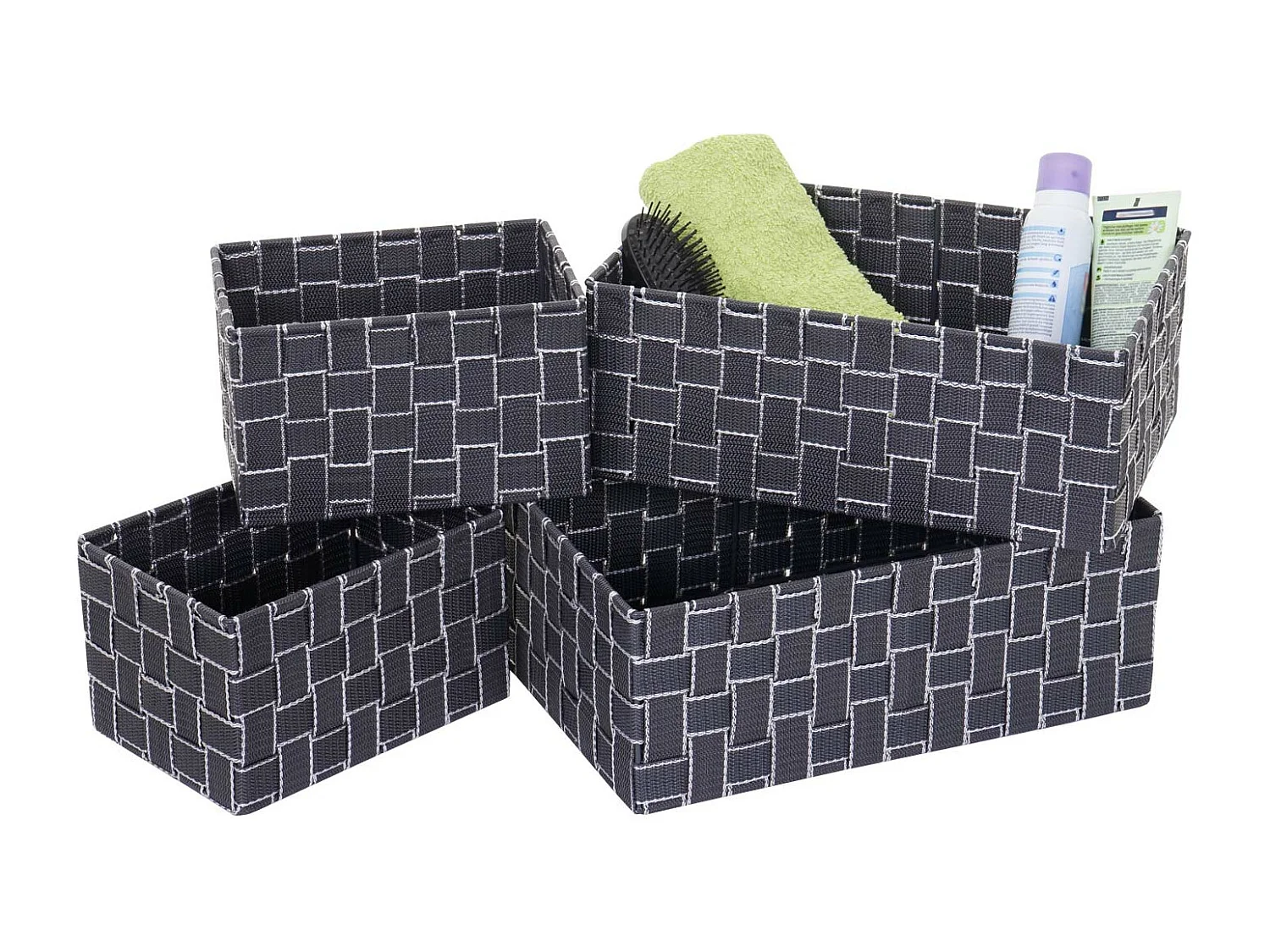 Panier de rangement MCW-C37 (lot de 4),  gris foncé