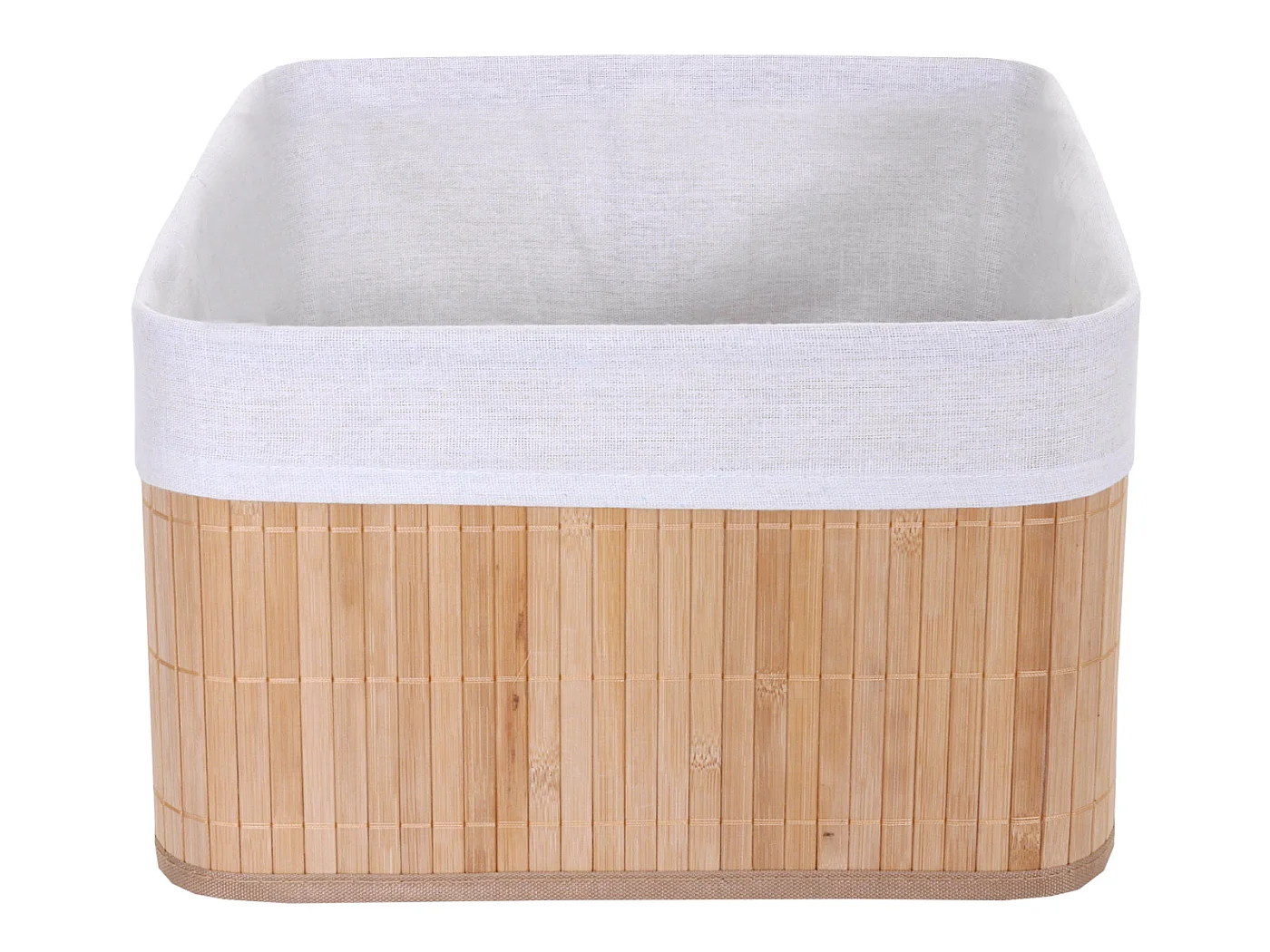 Set 2x cestini contenitori portaoggetti elegante MCW-C21 legno bambù 33x33x21cm naturale