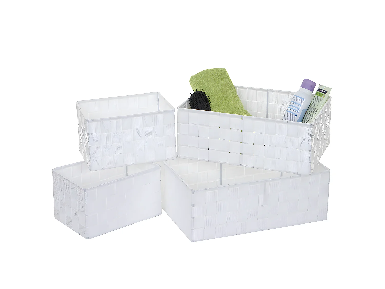 Panier de rangement MCW-C37 (lot de 4),  blanc