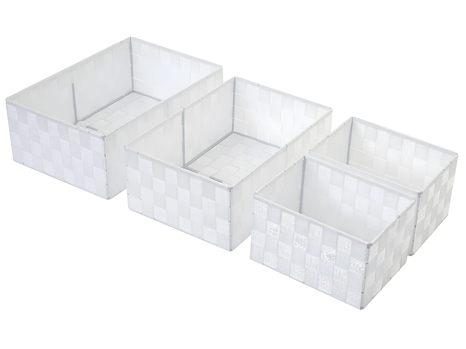 Panier de rangement MCW-C37 (lot de 4),  blanc