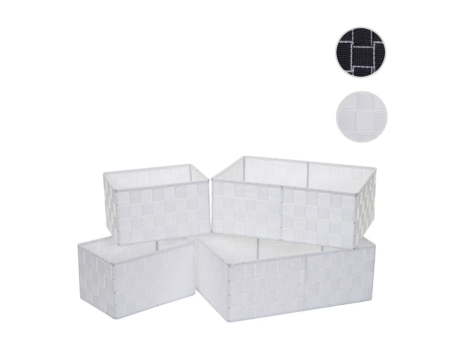 Panier de rangement MCW-C37 (lot de 4),  blanc