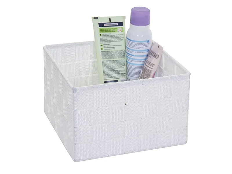 Cesta contenitore portaoggetti MCW-C37 19x19x12cm S bianco