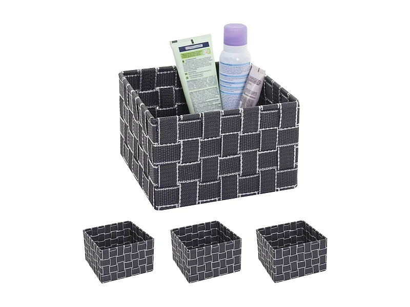 Cesta de almacenaje MCW-C37 (juego de 4),  gris oscuro