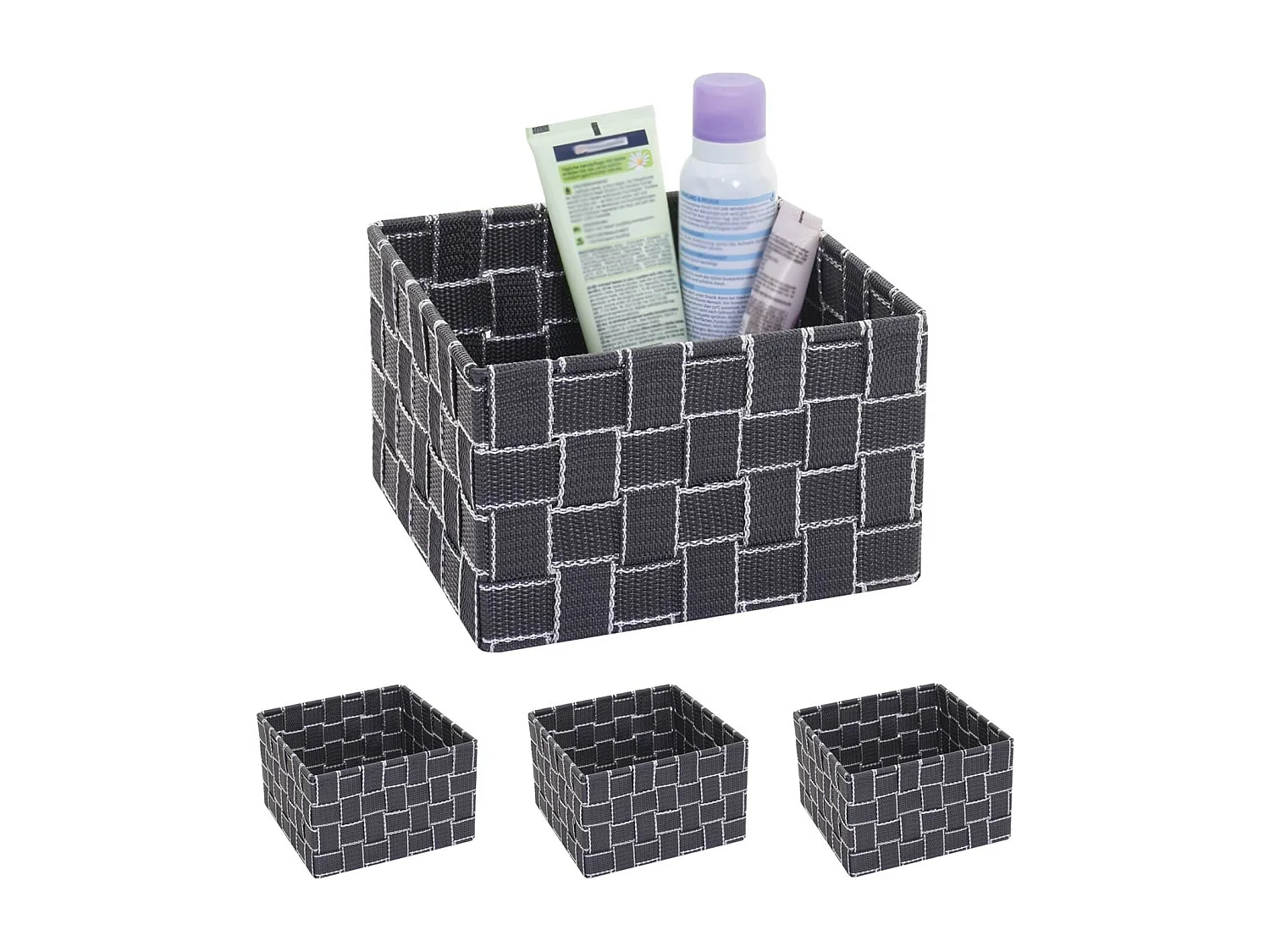 Cesto de arrumação MCW-C37 (conjunto de 4),  cinzento escuro