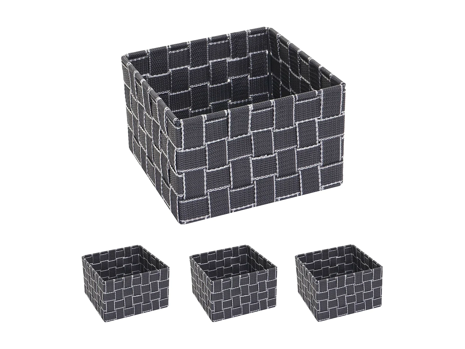 Cesto de arrumação MCW-C37 (conjunto de 4),  cinzento escuro