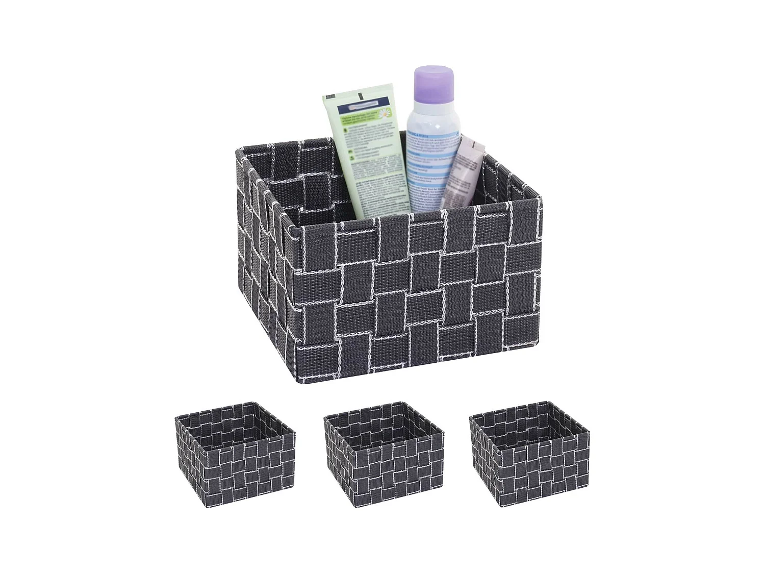 Panier de rangement MCW-C37 (lot de 4),  gris foncé