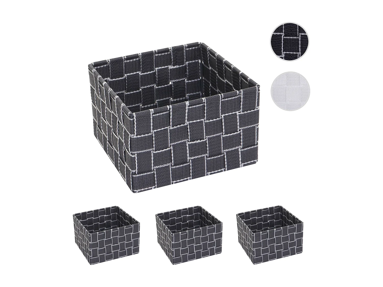 Panier de rangement MCW-C37 (lot de 4),  gris foncé