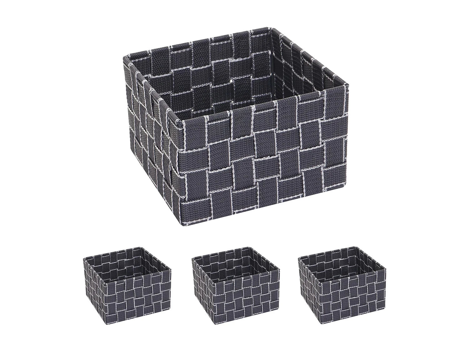 Kosz do przechowywania MCW-C37 (zestaw 4 szt.),  ciemnoszary