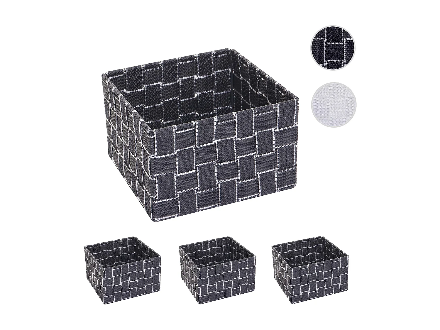 Kosz do przechowywania MCW-C37 (zestaw 4 szt.),  ciemnoszary