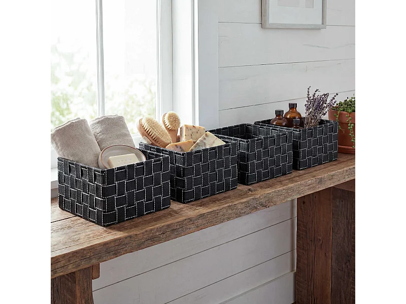 Panier de rangement MCW-C37 (lot de 4),  gris foncé