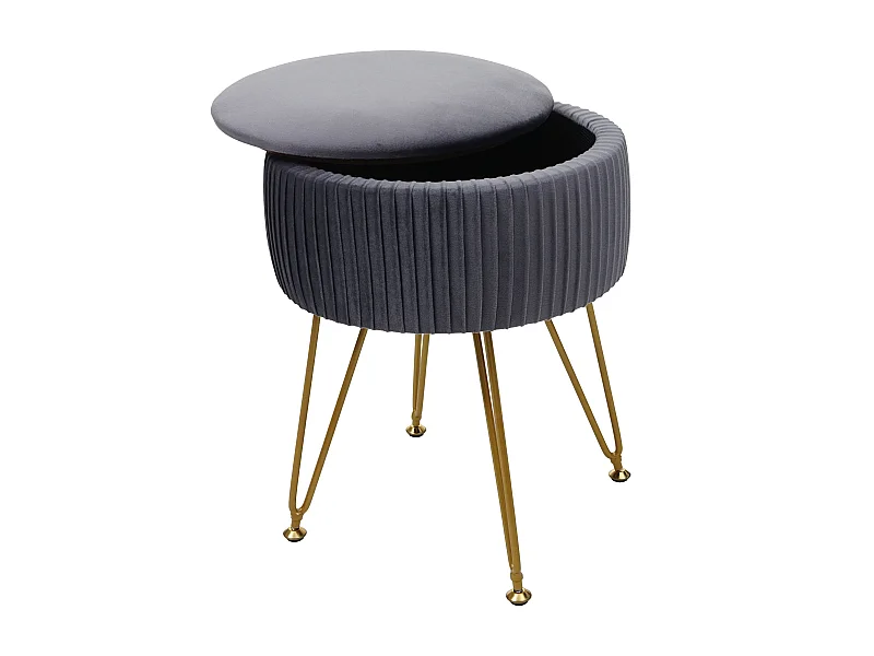 Stołek MCW-K47,  jasnoszary, złota rama