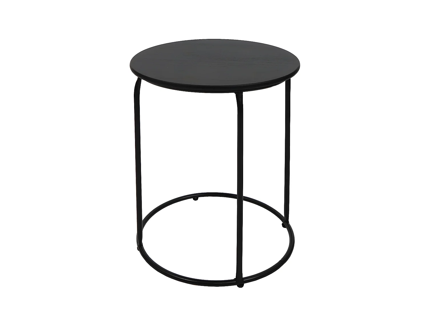 Juego de 2 taburetes/mesa auxiliar MCW-K48,  marrón