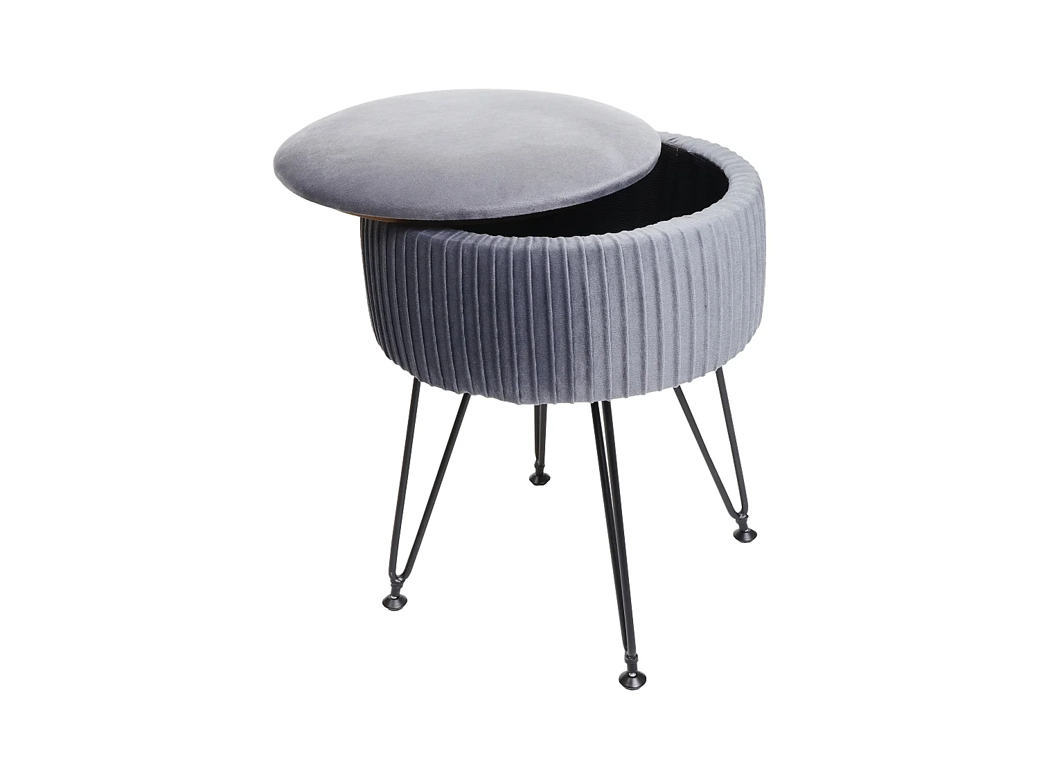 Pouf MCW-K47,  gris clairs piètement noir