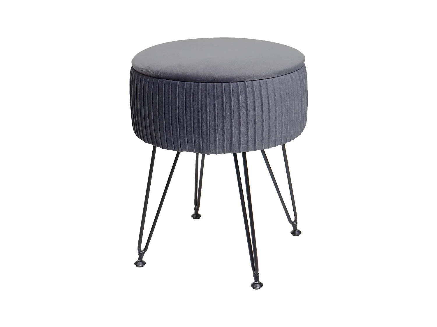 Pouf MCW-K47,  gris clairs piètement noir
