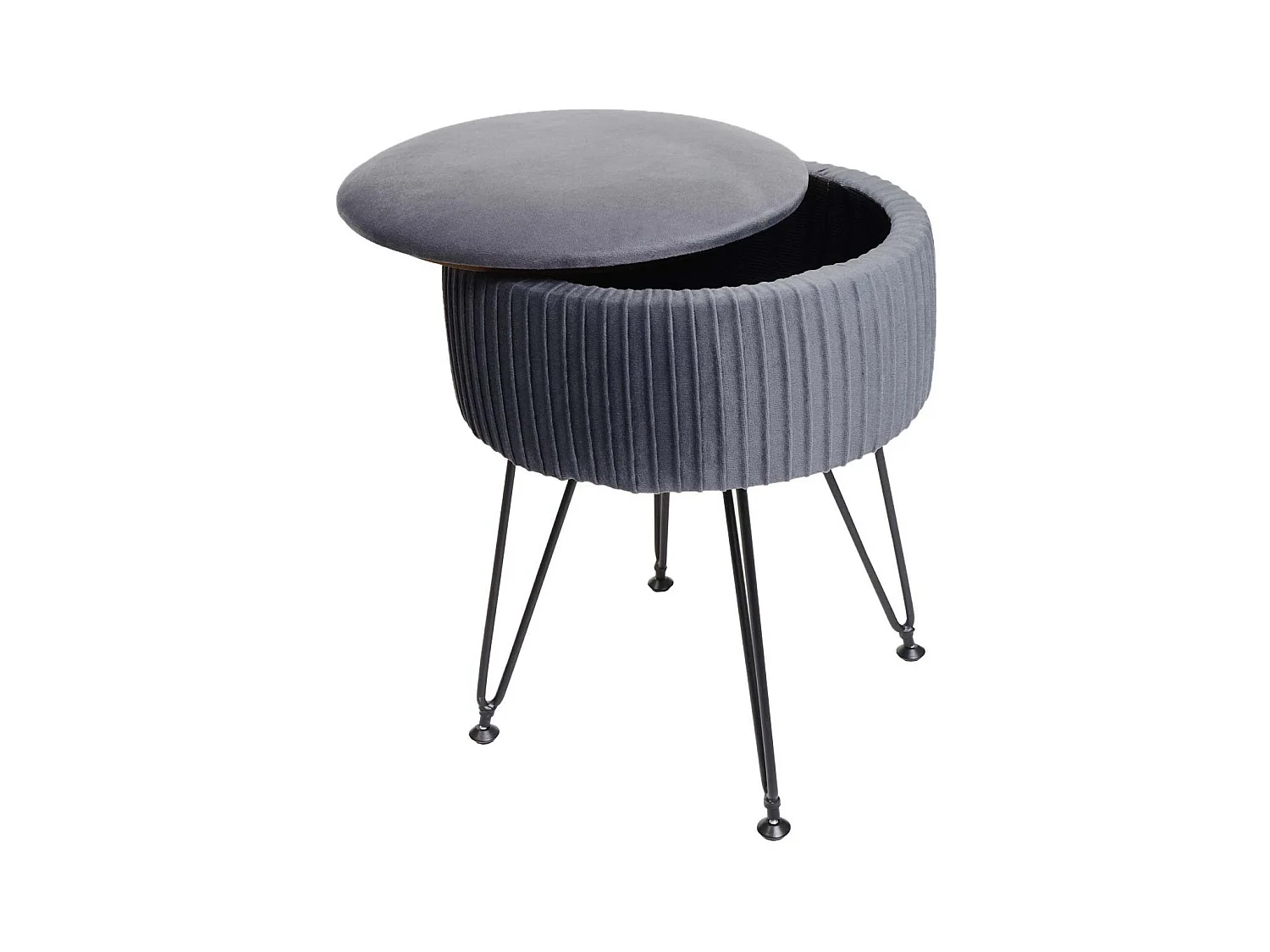 Pouf MCW-K47,  gris clairs piètement noir