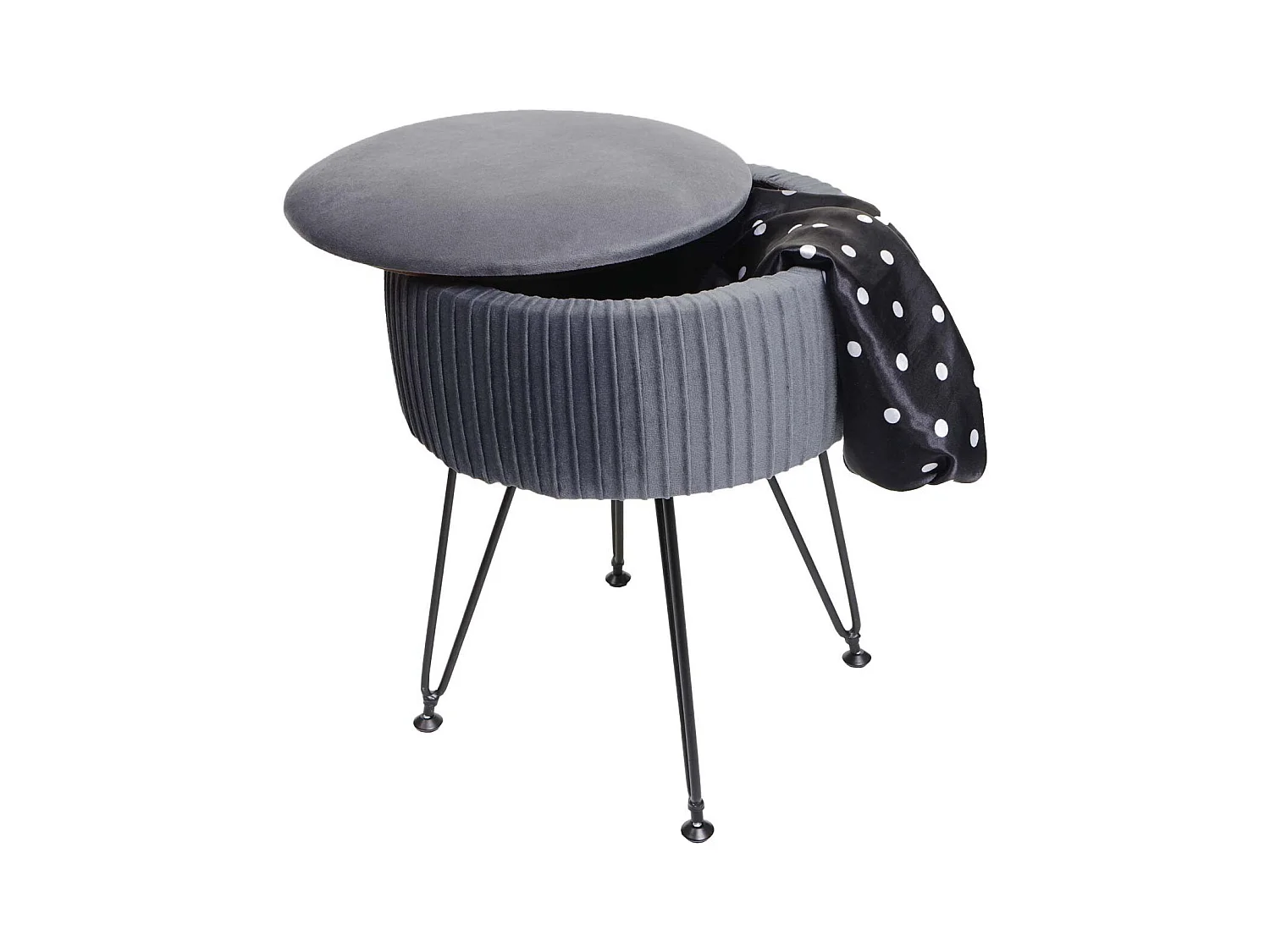 Pouf MCW-K47,  gris clairs piètement noir