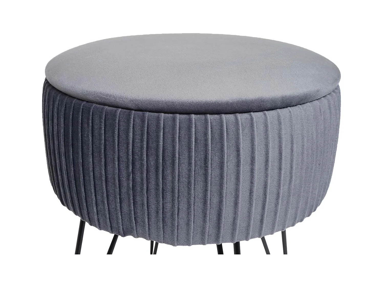 Pouf MCW-K47,  gris clairs piètement noir