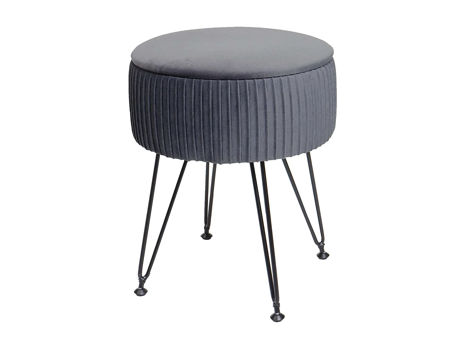 Sitzhocker MCW-K47, Hellgrau, Gestell schwarz