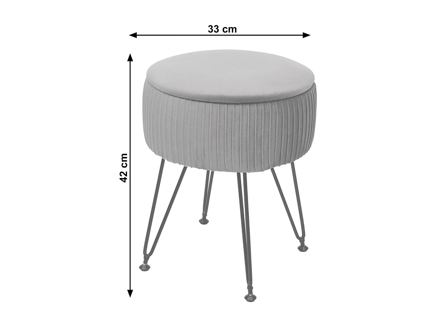 Sitzhocker MCW-K47, Hellgrau, Gestell schwarz