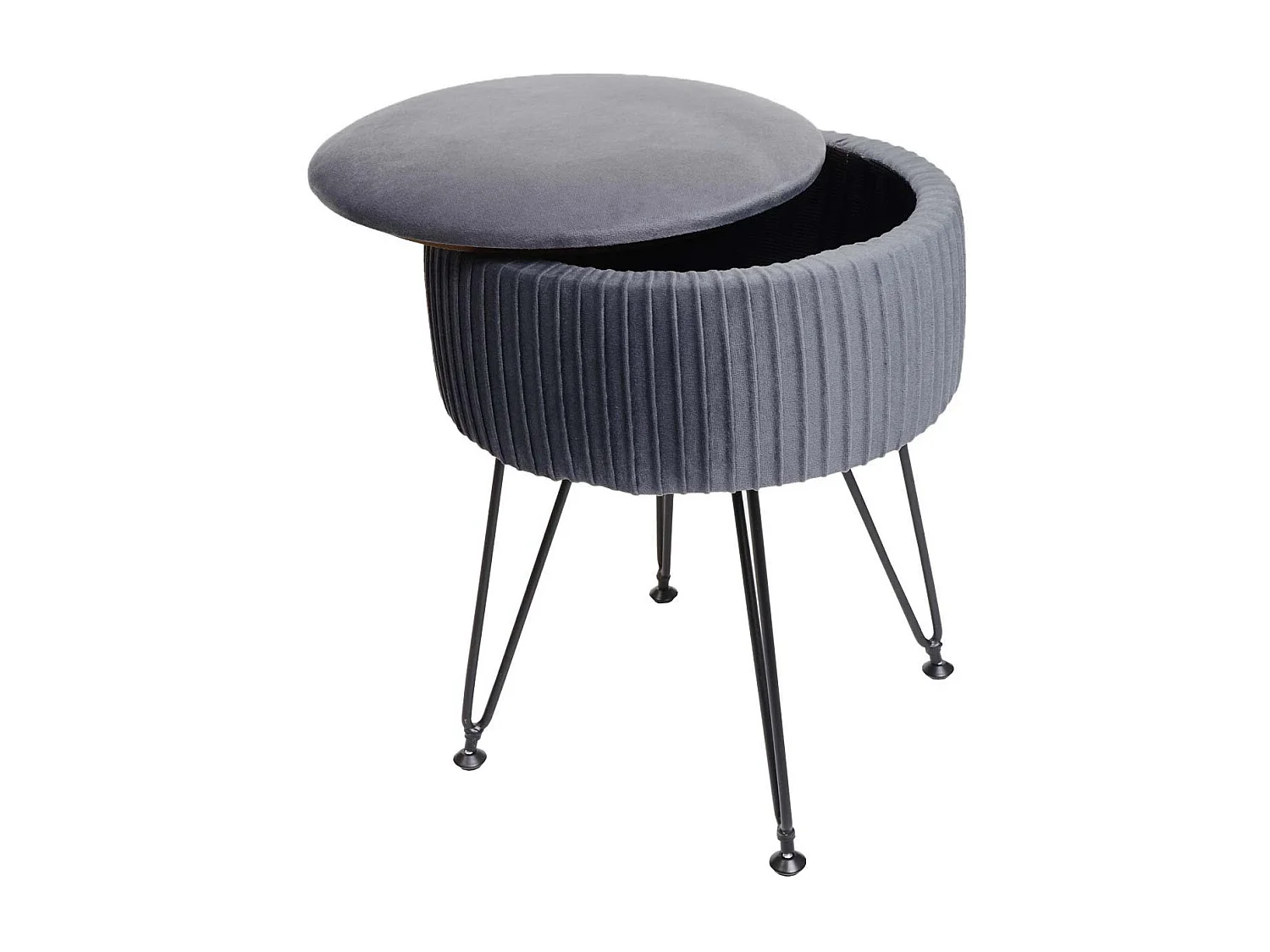 Sitzhocker MCW-K47, Hellgrau, Gestell schwarz