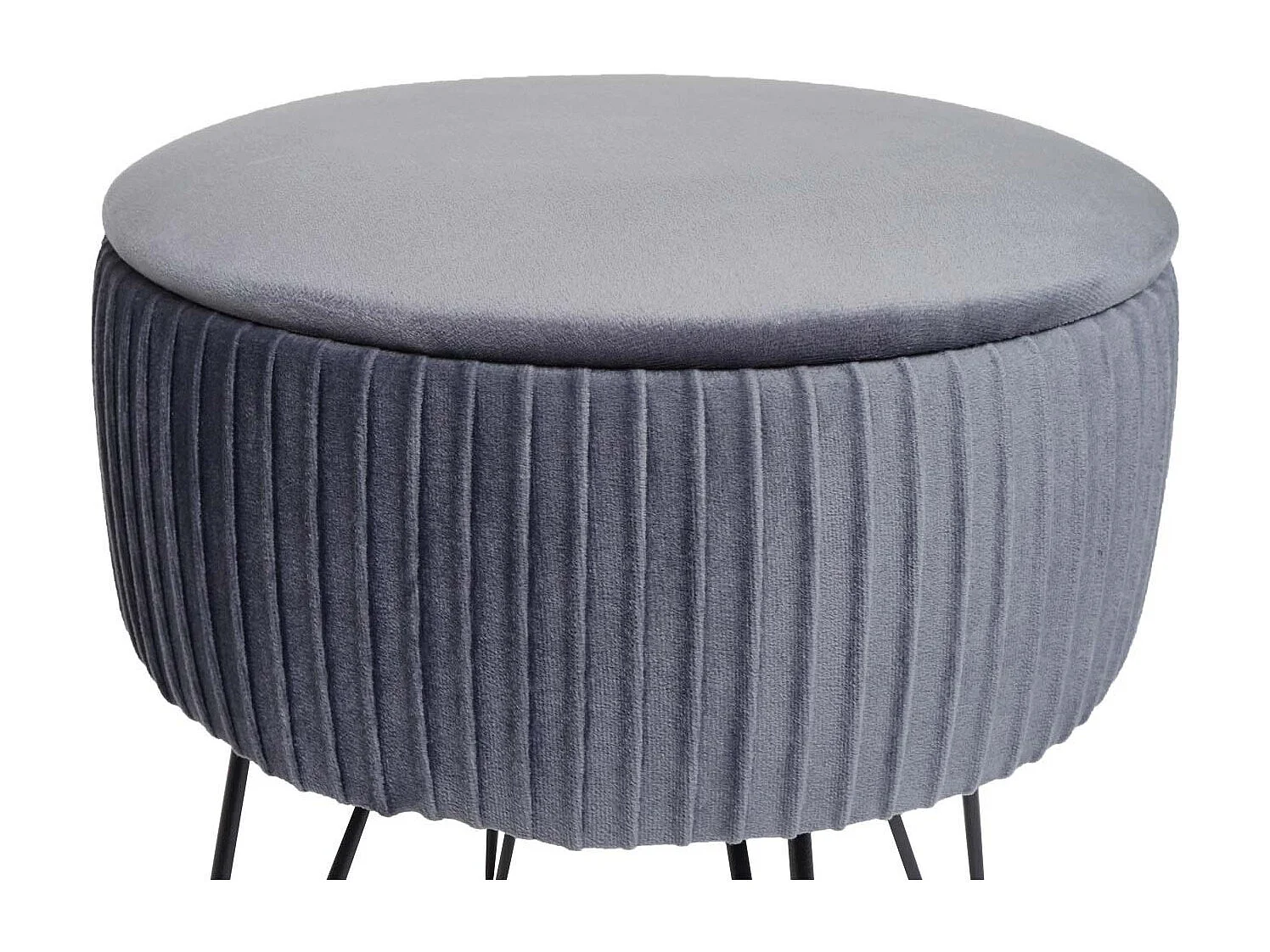Sitzhocker MCW-K47, Hellgrau, Gestell schwarz