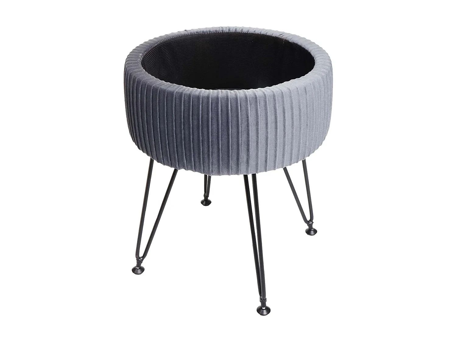 Sitzhocker MCW-K47, Hellgrau, Gestell schwarz