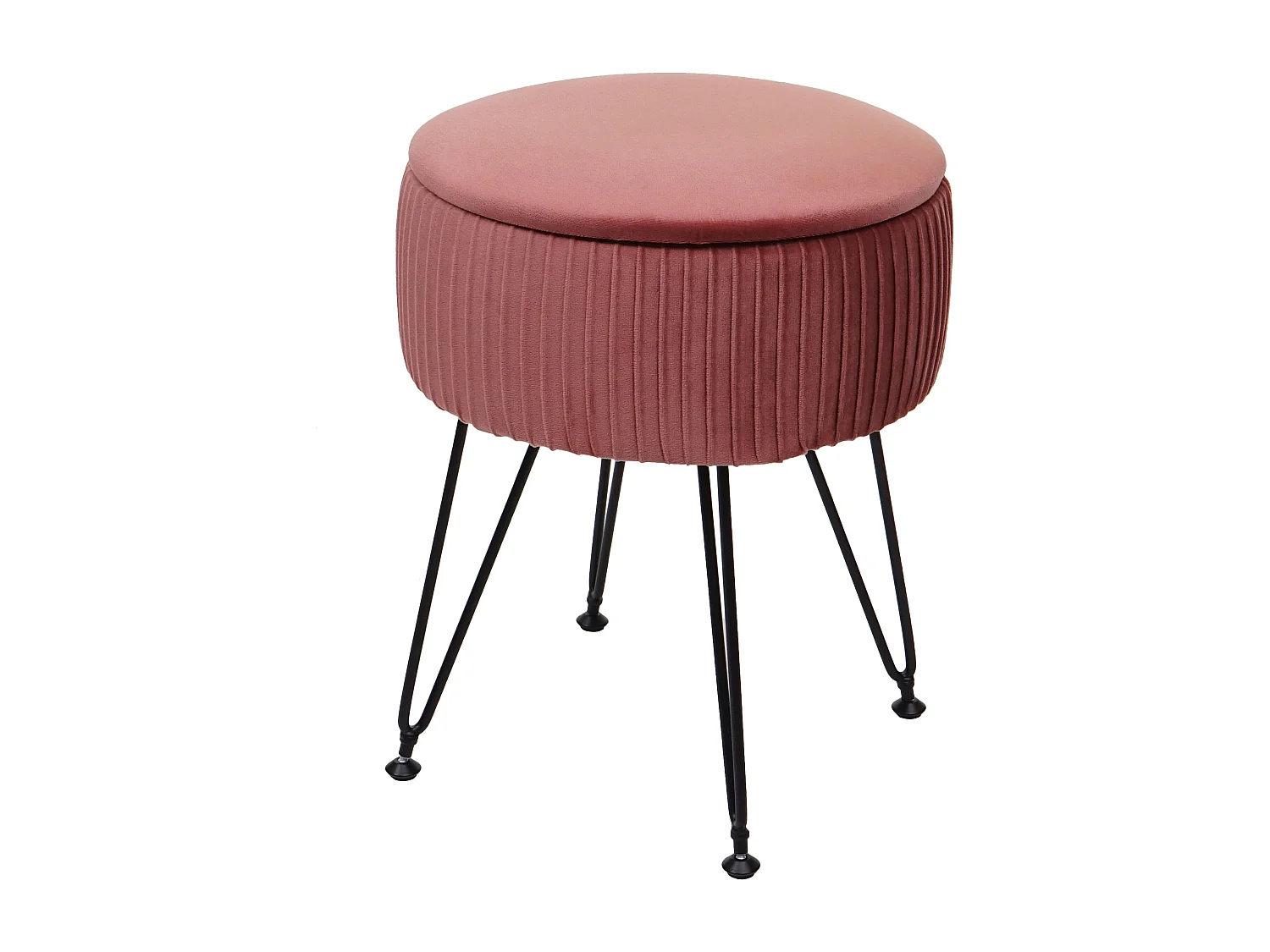 Pouf MCW-K47,  rose, piètement noir