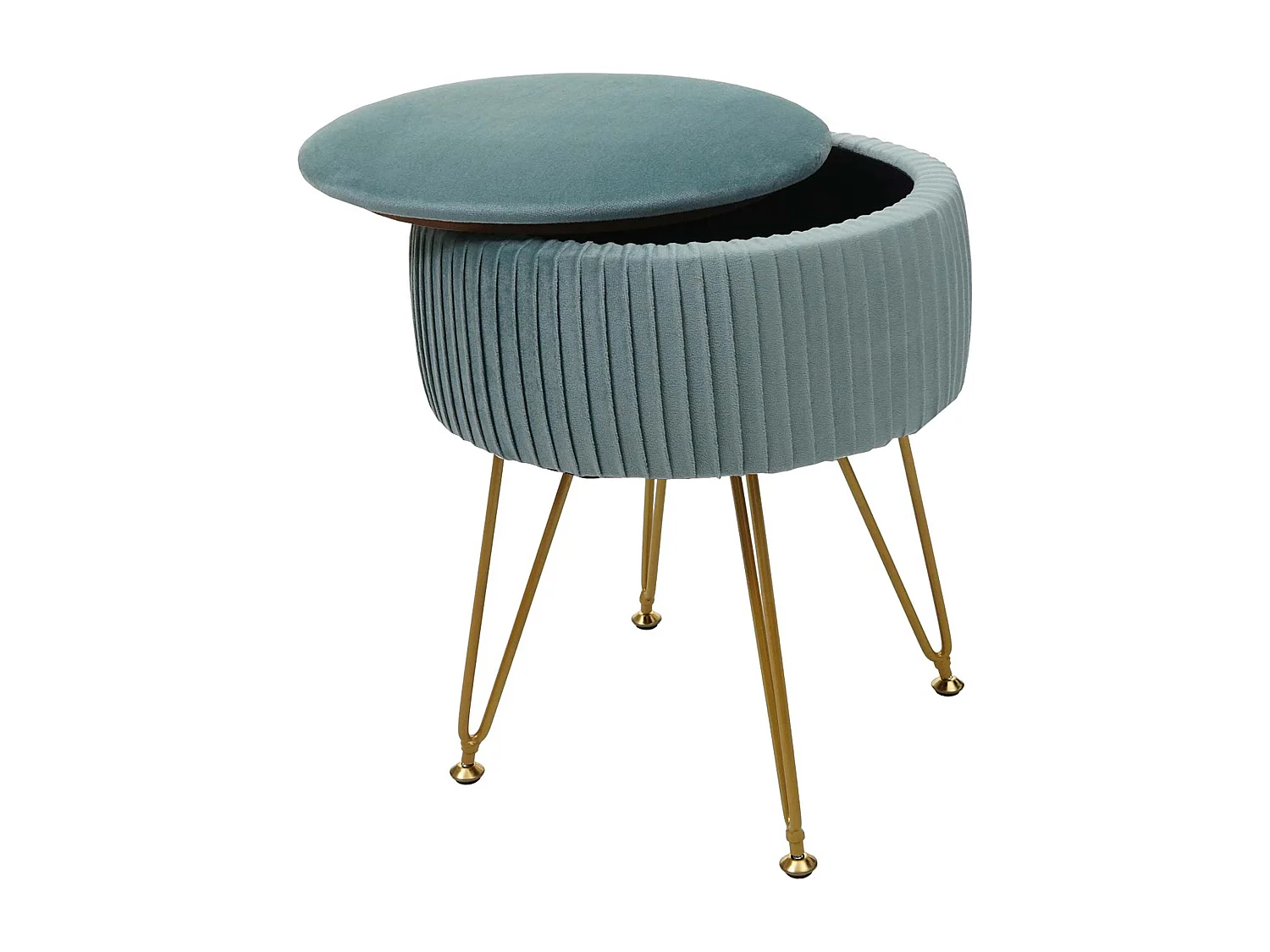Pouf MCW-K47,  vert, piètement or