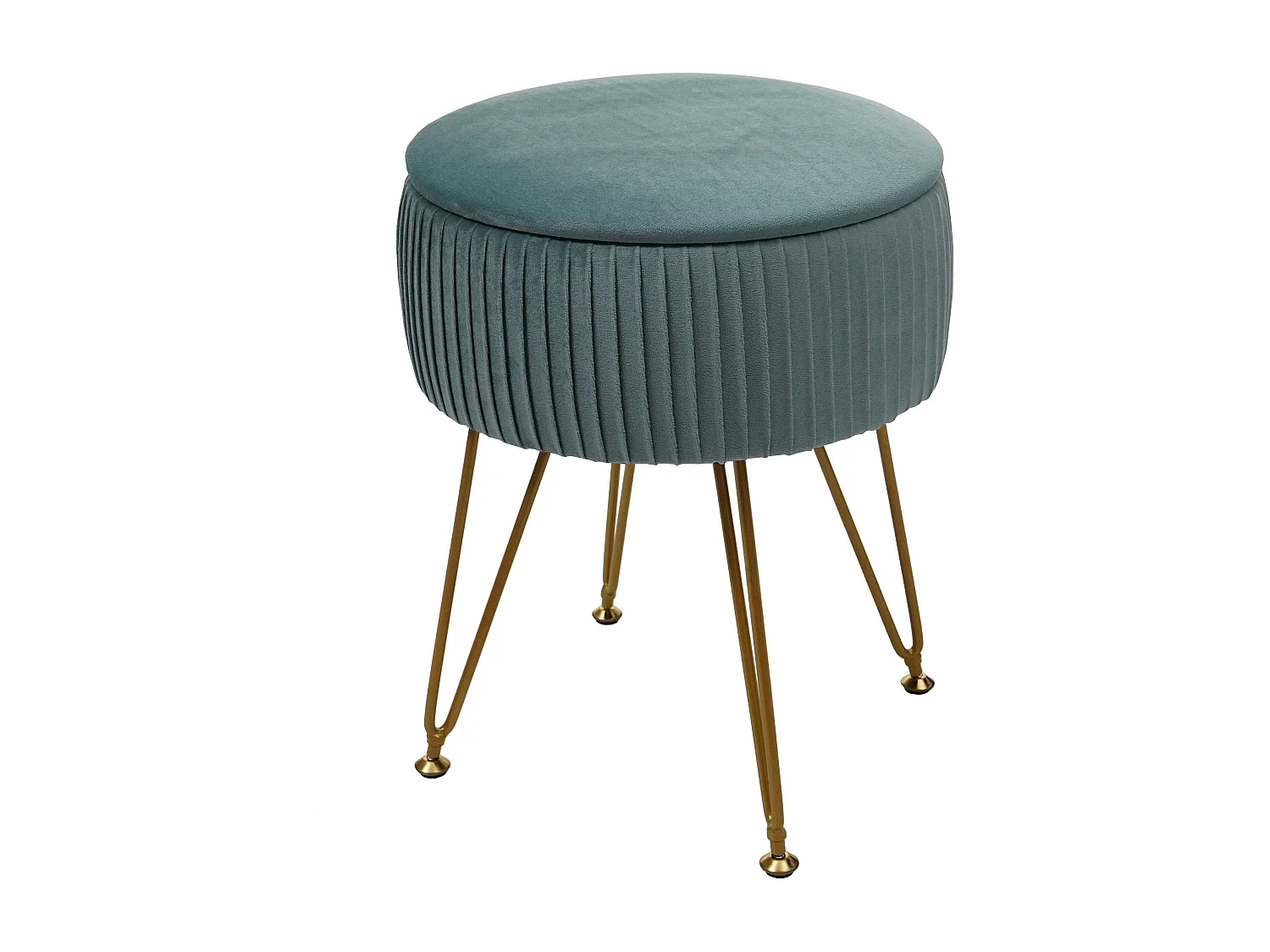 Pouf MCW-K47,  vert, piètement or