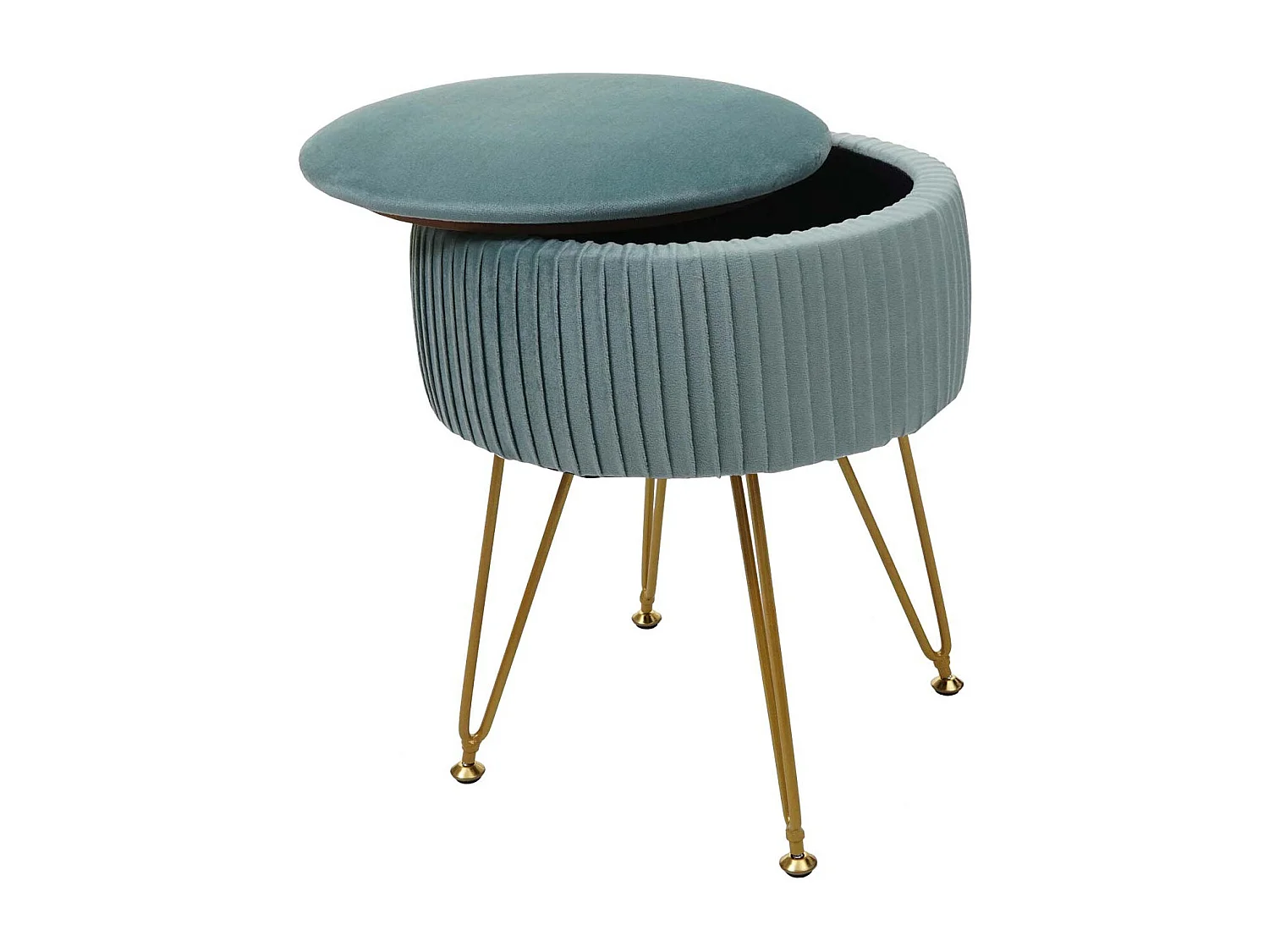 Pouf MCW-K47,  vert, piètement or
