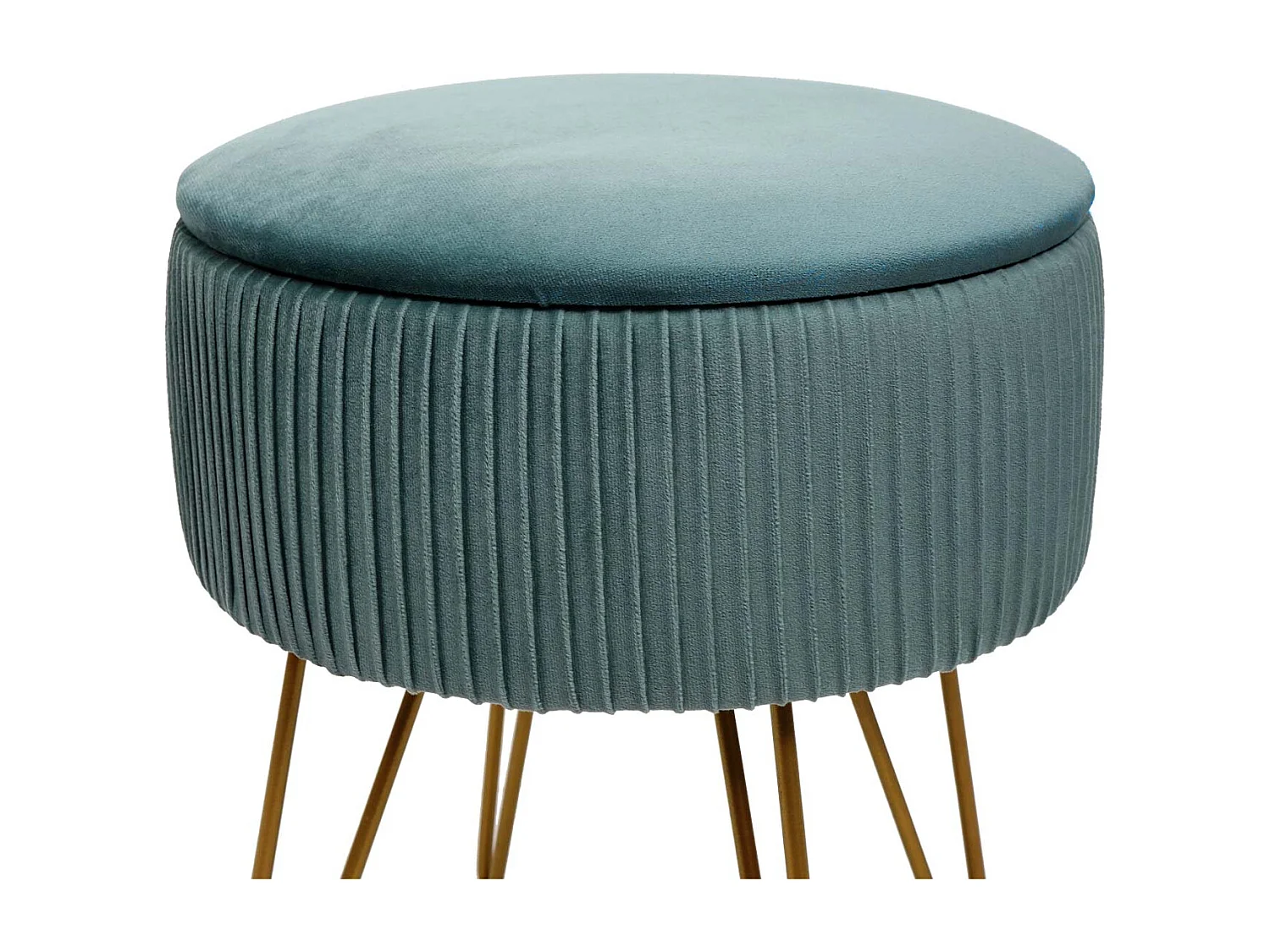 Pouf MCW-K47,  vert, piètement or