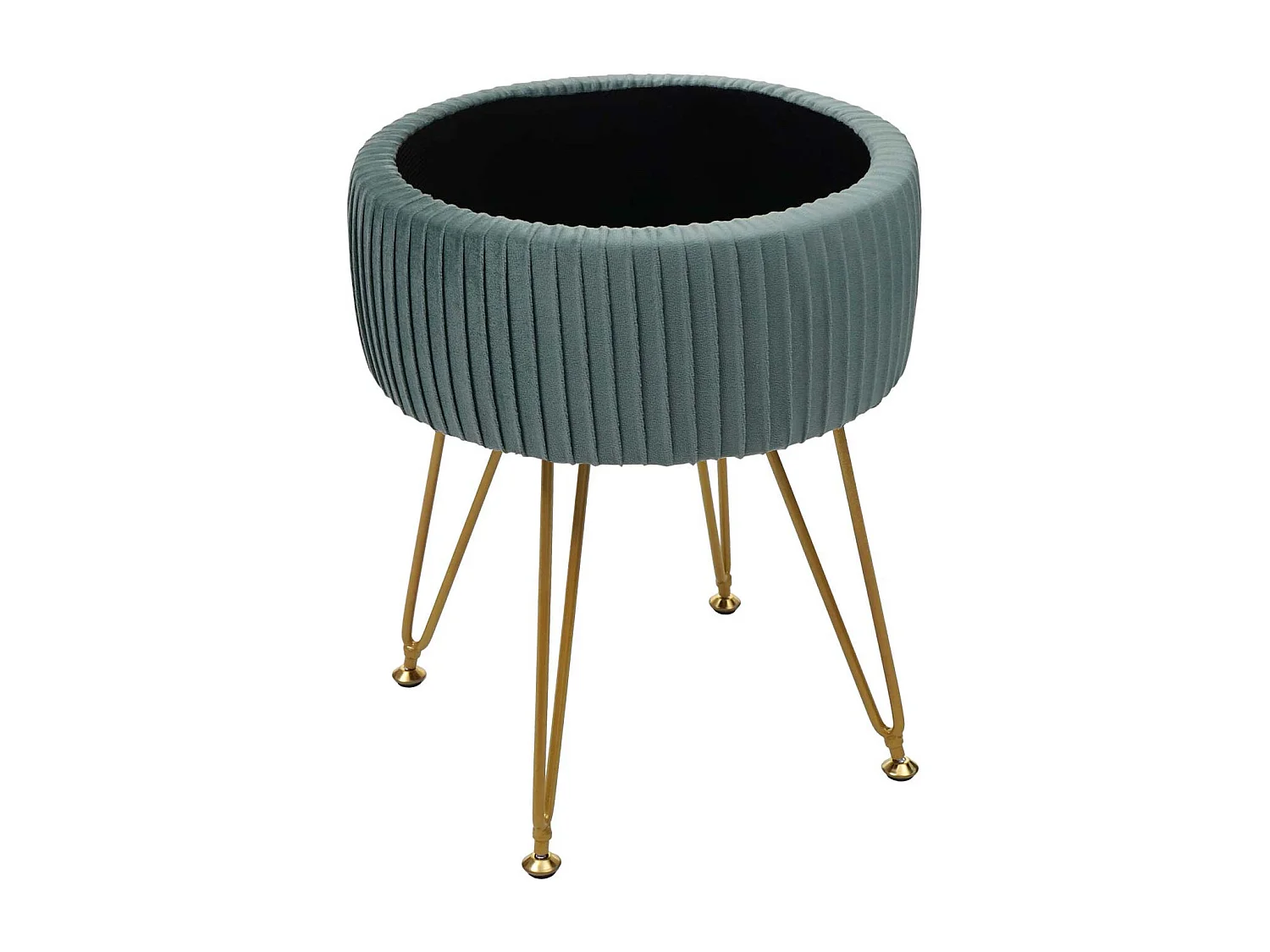 Pouf MCW-K47,  vert, piètement or
