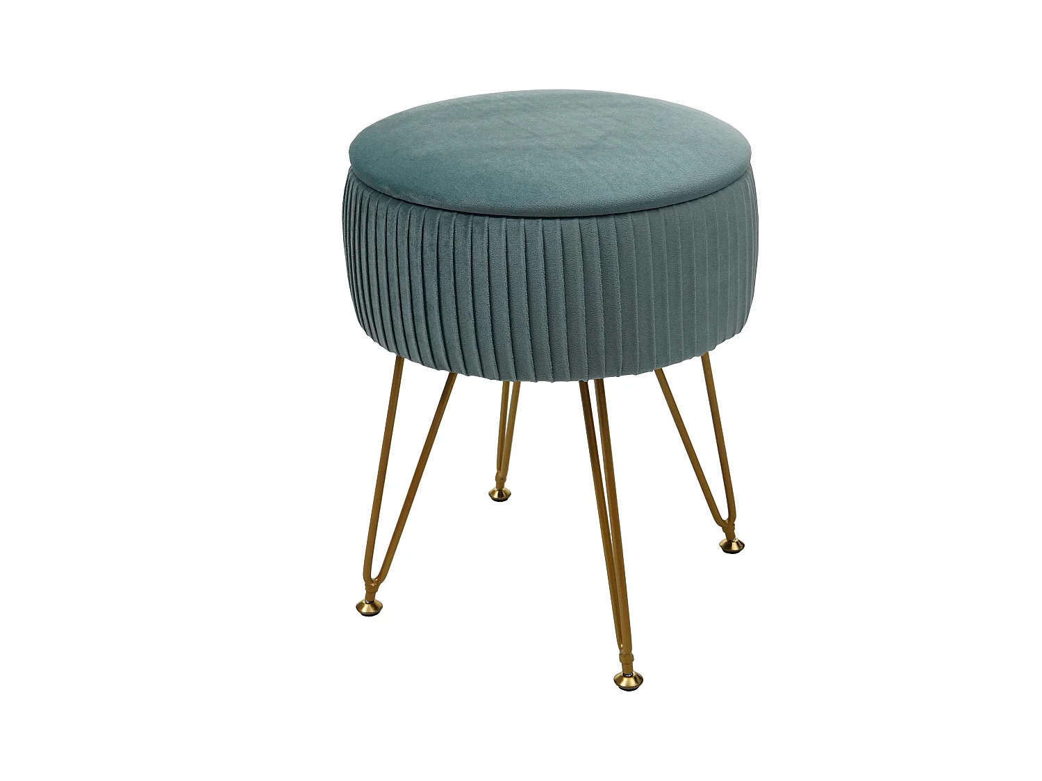 Taburete MCW-K47,  verde, marco dorado