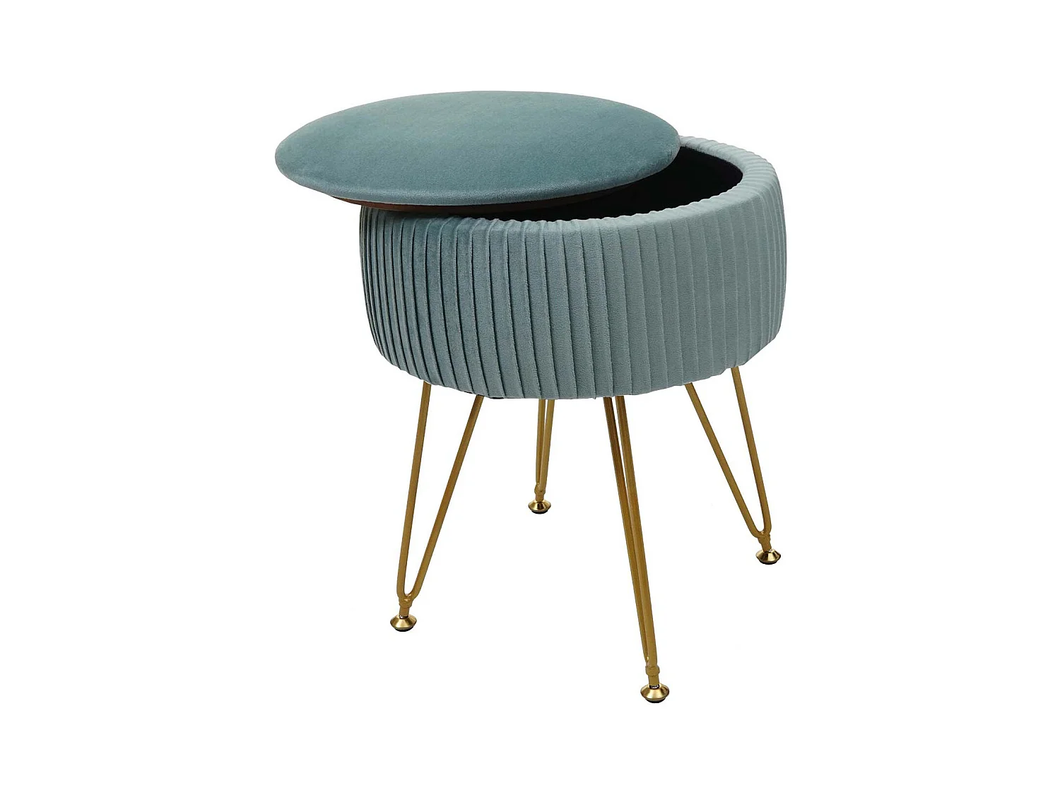 Taburete MCW-K47,  verde, marco dorado